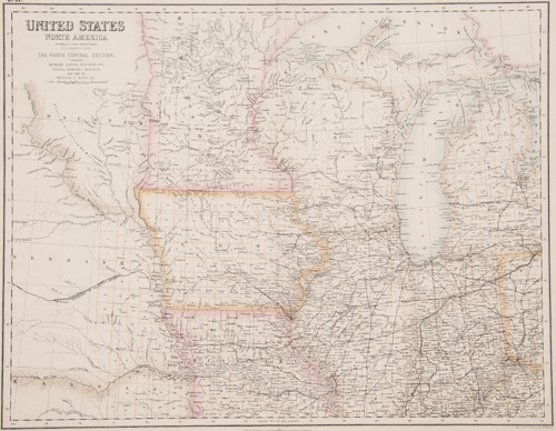 The United States, of North America north central states 1860